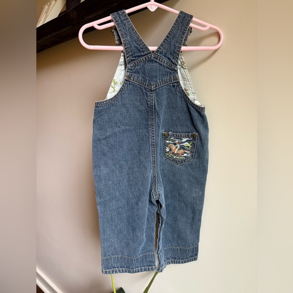 Vintage Gymboree Cowboys Lined EmbroideredDenim Overalls